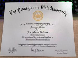 Pennslyania State University diploma