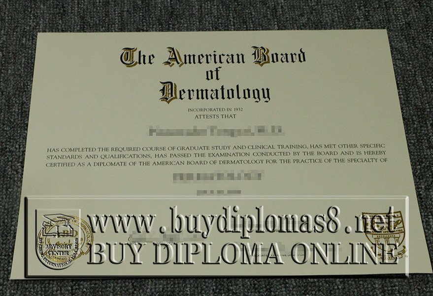 ABD certificate, American Board of Dermatology certifcate