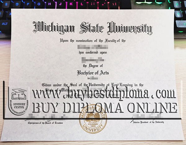 Michigan State University diploma, Michigan State University degree