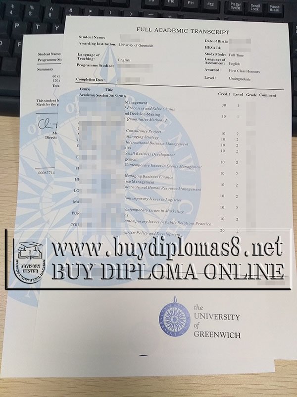 University of Greenwich degree, University of Greenwich transcript