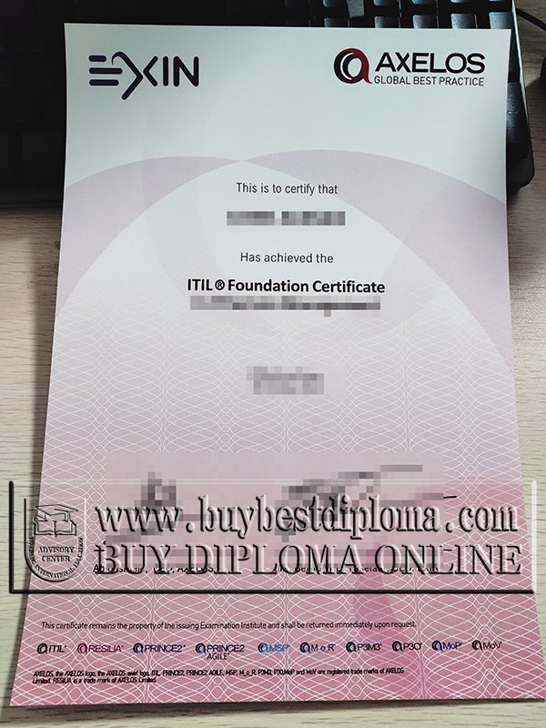 ITIL certificate, ITIL foundation certificate