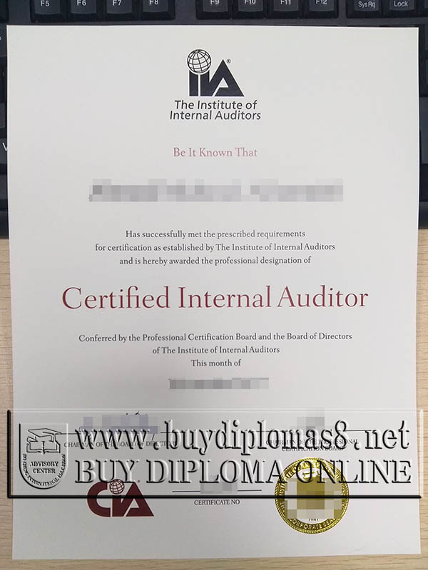 CIA certificate, Certified Internal Auditor certificate