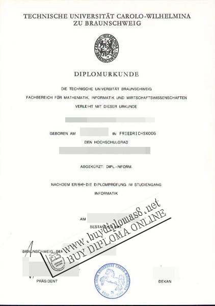 TU Braunschweig diploma, TU Braunschweig degree