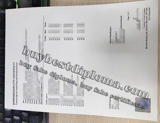 fake Birmingham City University transcript, fake BCU transcript, fake transcript,