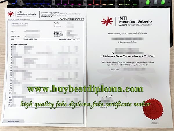 INTI International University degree, INTI International University transcript, fake INTI diploma,