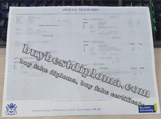 Ryerson University diploma, Ryerson University transcript, fake Canada transcript,