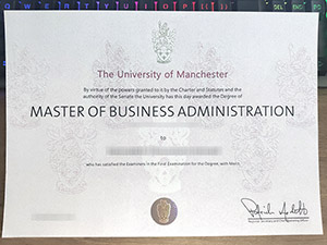 University of Manchester MBA degree, fake MBA degree, University of Manchester certificate, 工商管理硕士证书,