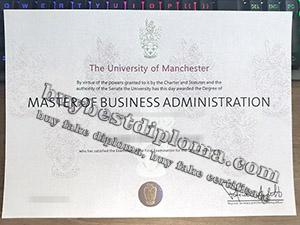 University of Manchester MBA degree, fake MBA degree, University of Manchester certificate, 工商管理硕士证书,