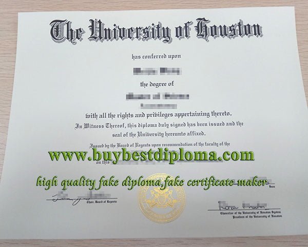 University Of Houston diploma, fake UH diploma, University Of Houston degree,