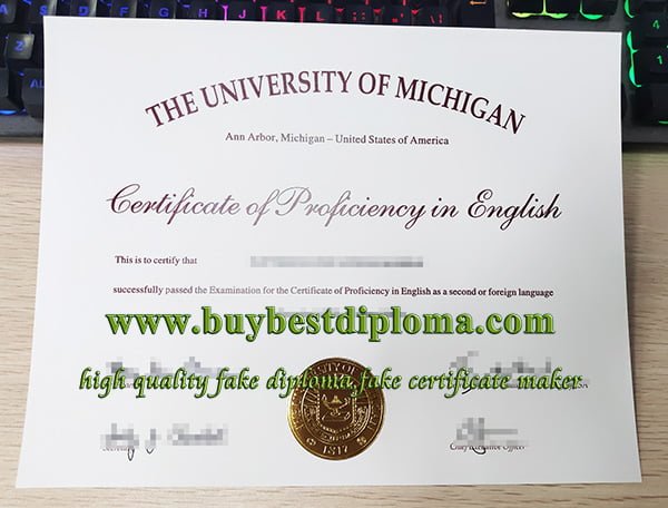 University of Michigan certificate, Certificate of Proficiency in English, fake CPE certificate,
