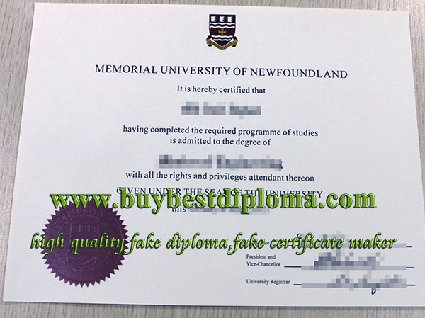 Memorial University of Newfoundland degree. fake MUN diploma