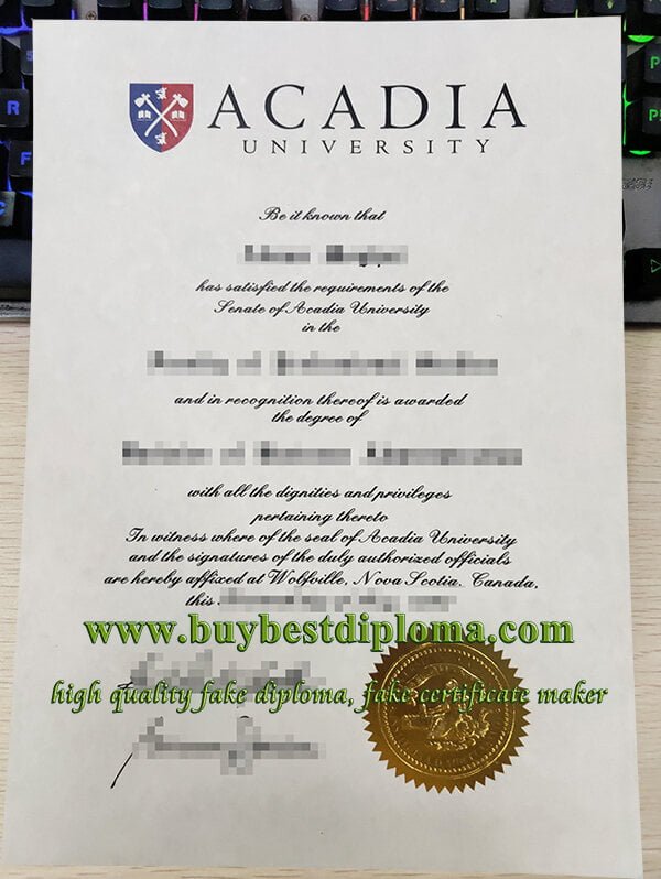 Acadia University diploma, Acadia University degree,