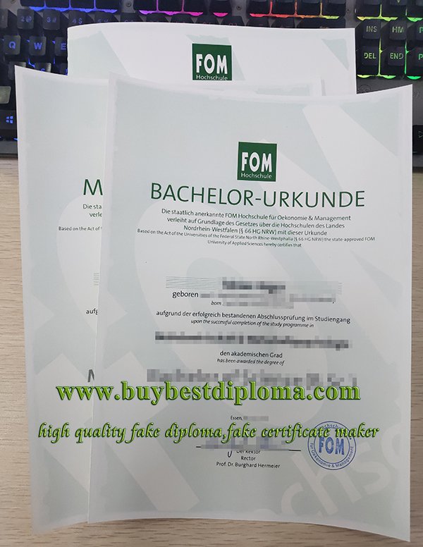 FOM Hochschule diploma, FOM Hochschule transcript, FOM University Of Applied Sciences diploma,