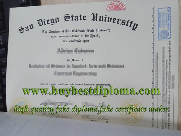 San Diego State University Degree, fake SDSU diploma, notarized SDSU diploma, 