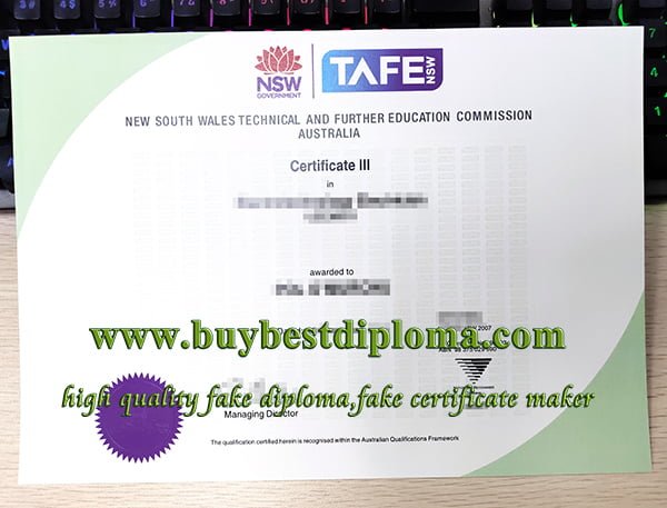 fake TAFE NSW certificate, TAFE diploma, fake TAFE certificate,