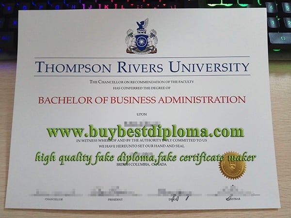 Thompson Rivers University Diploma, Thompson Rivers University Degree, fake TRU diploma,
