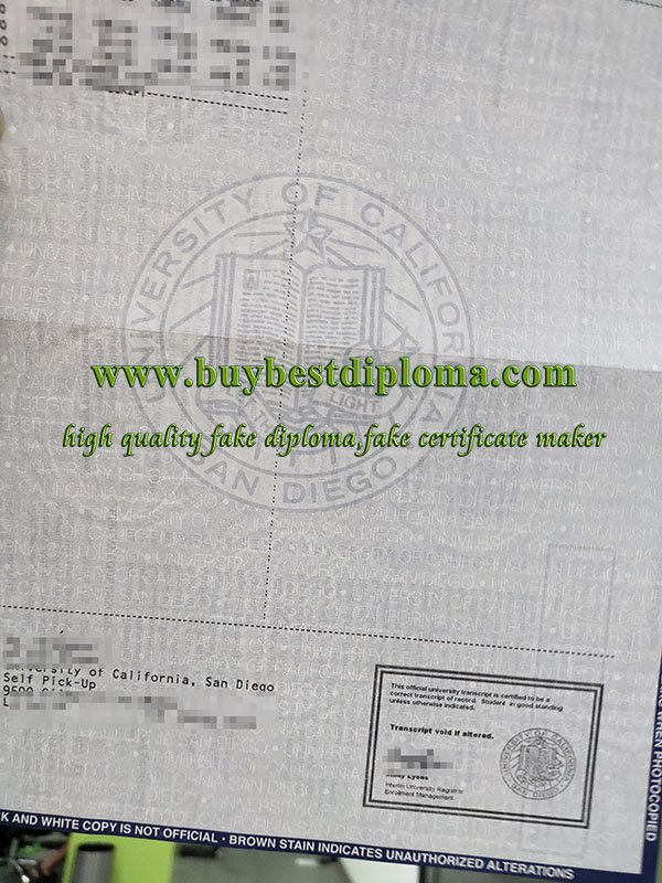 UC San Diego transcript, University Of California San Diego transcript, fake UCSD diploma,