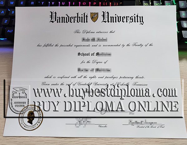 Vanderbilt University diploma, Vanderbilt University degree, 