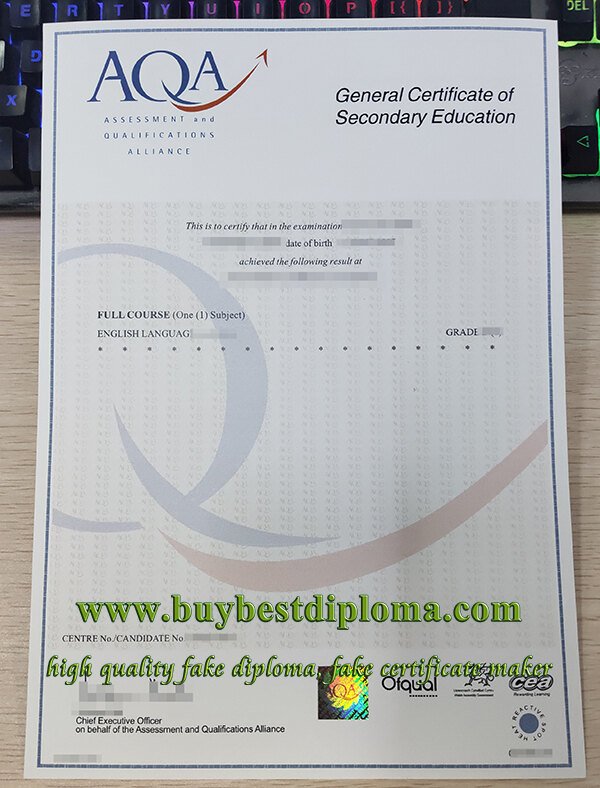 AQA GCSE Certificate, AQA certificate, GCSE certificate,