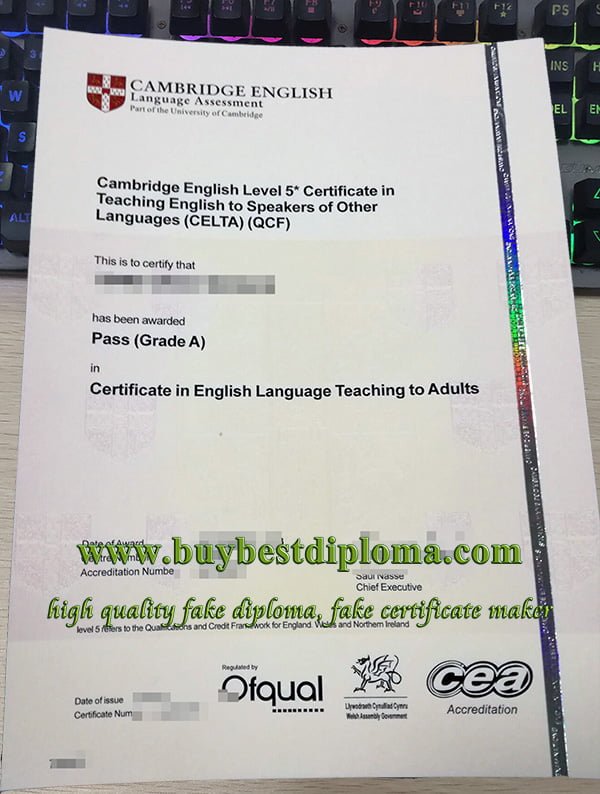 fake CELTA certificate, fake Cambridge TESOL certificate,