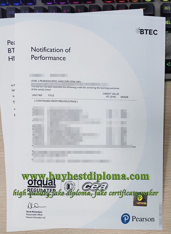 fake Pearson BTEC certificate, Pearson exam results, BTEC exam notification,