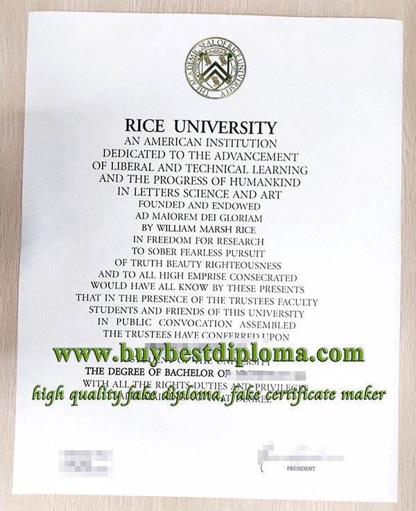 Rice University diploma, Rice University degree, fake Rice University certificate,