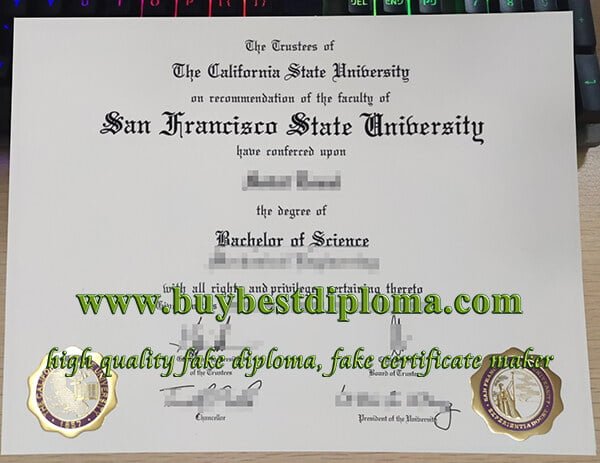 SFSU diploma, San Francisco State University degree,