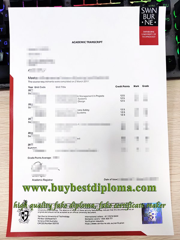 Swinburne University of Technology transcript, SUT transcript,