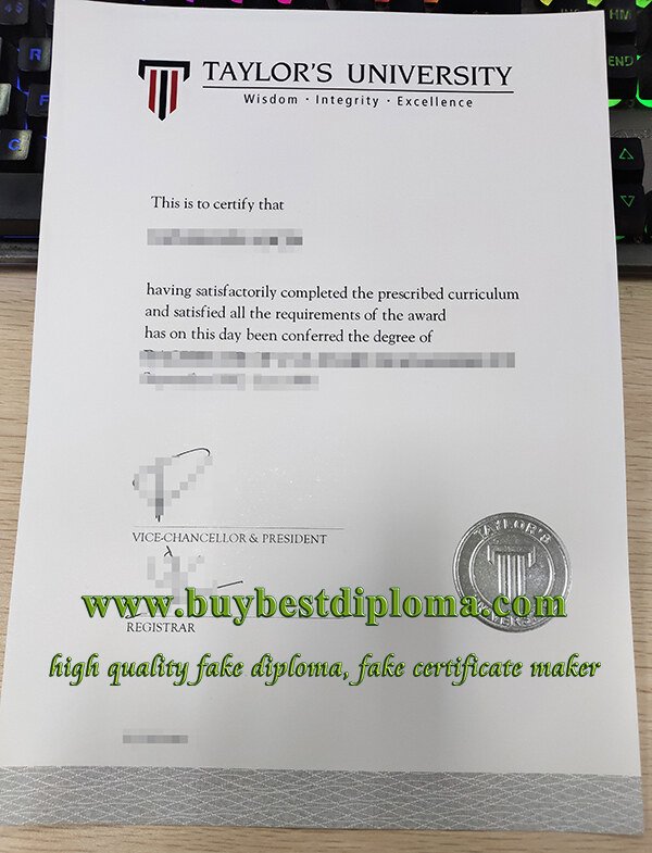 Taylor's University degree, Taylor's University diploma,