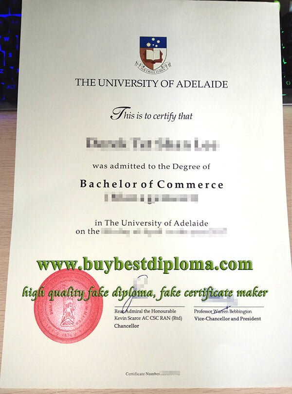 University of Adelaide diploma, University of Adelaide degree, fake commerce degree,
