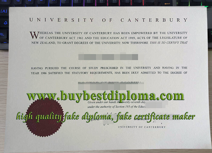 University of Canterbury degree, University of Canterbury diploma, New Zealand university diploma,