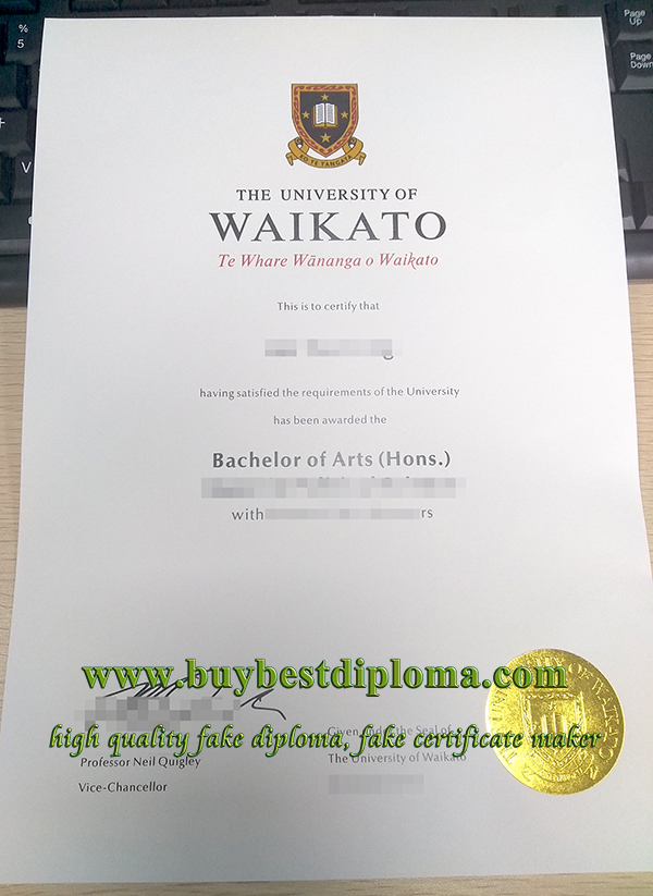 University of Waikato degree, University of Waikato diploma, New Zealand degree certificate,