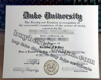Duke University diploma, Duke University degree,