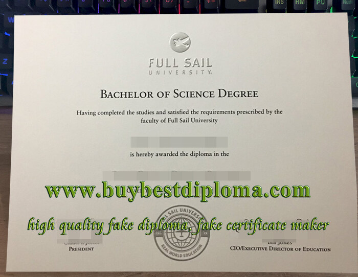 Full Sail University diploma, Full Sail University degree, fake FSU diploma,