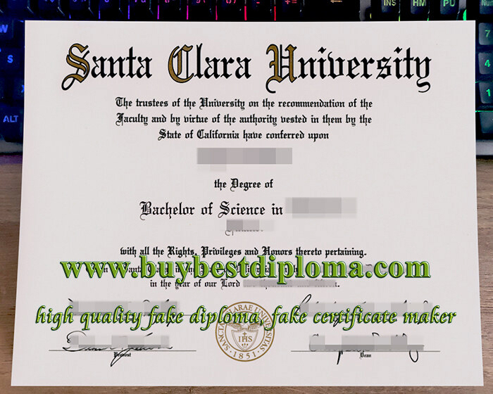Santa Clara University diploma, Santa Clara University degree, fake SCU diploma,
