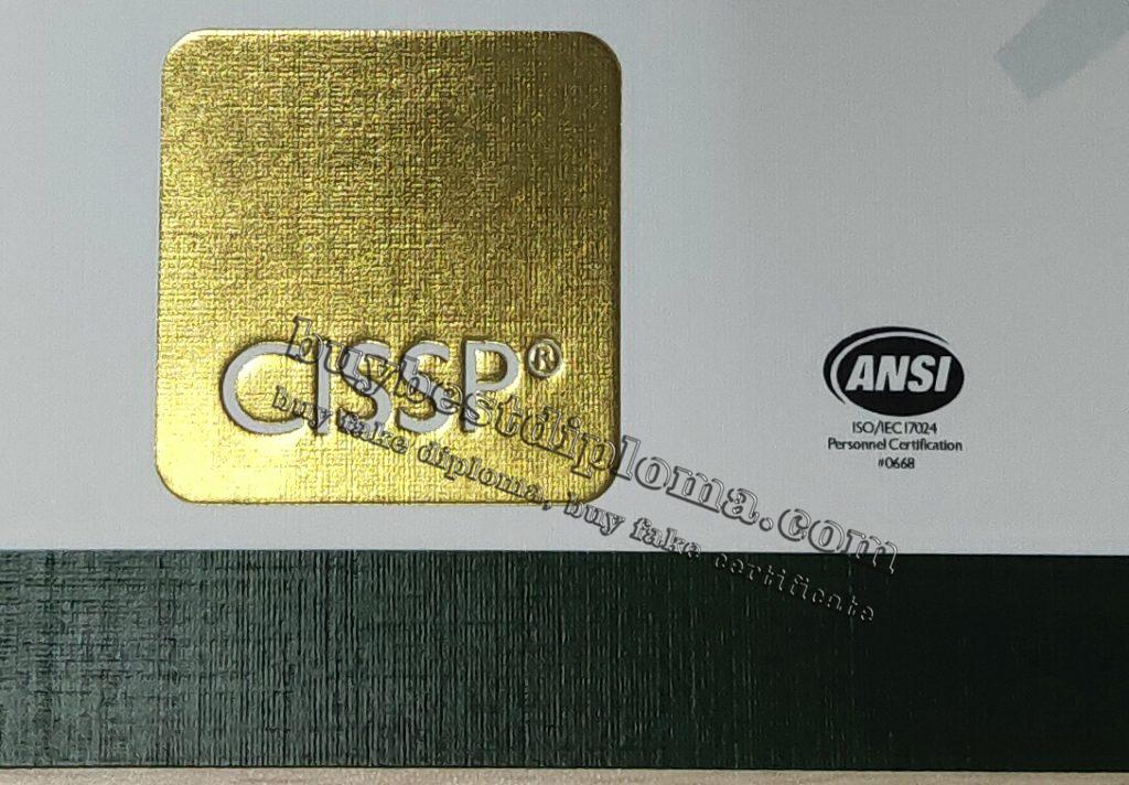 fake CISSP with same woven lines as on real ones