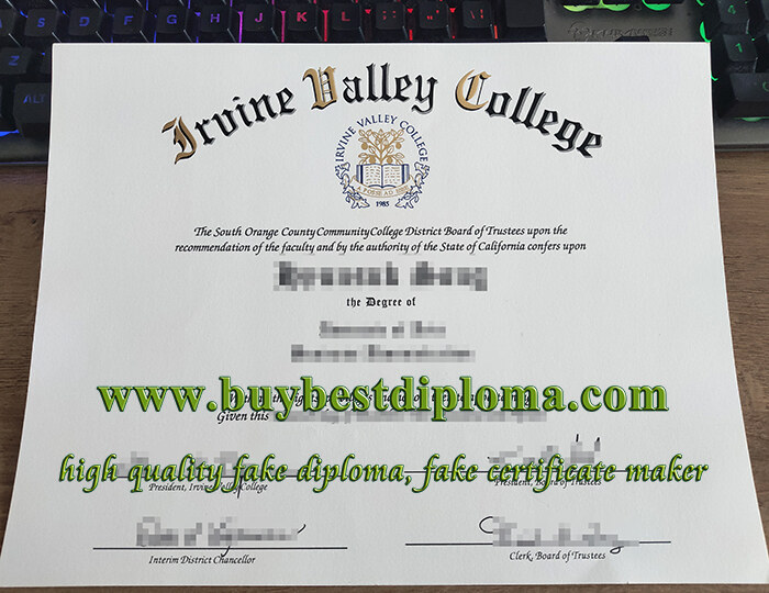 Irvine Valley College diploma, Irvine Valley College degree, false IVC diploma,