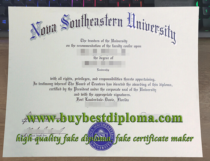 Nova Southeastern University diploma, Nova Southeastern University degree, fake NSU diploma,
