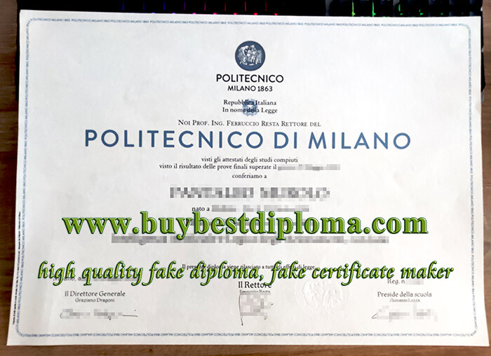 Politecnico di Milano diploma, Politecnico di Milano degree, fake Italian diploma,