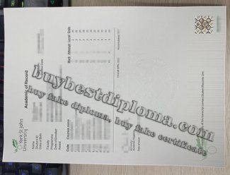 York St John University transcript, York St John University diploma,