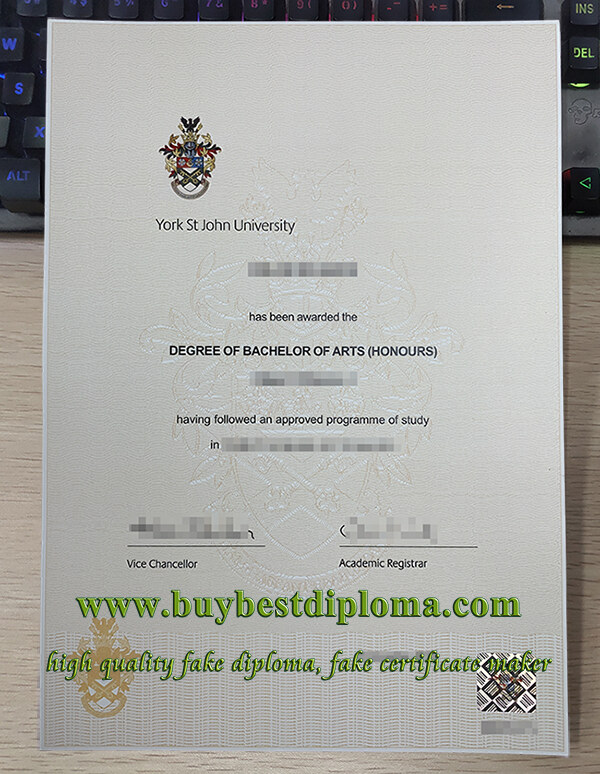 York St John University diploma, York St John University degree,