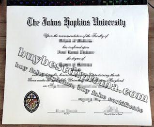 Johns Hopkins University diploma, Johns Hopkins University degree, fake JHU diploma,