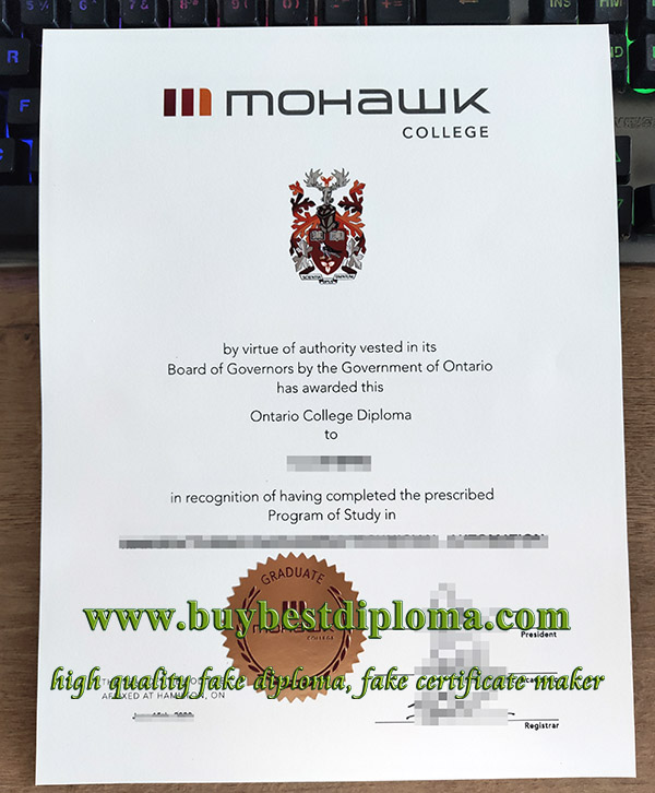 Mohawk College diploma, Mohawk College degree, fake Ontario College Diploma,