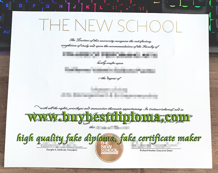 The New School diploma, The New School degree, The New School certificate,