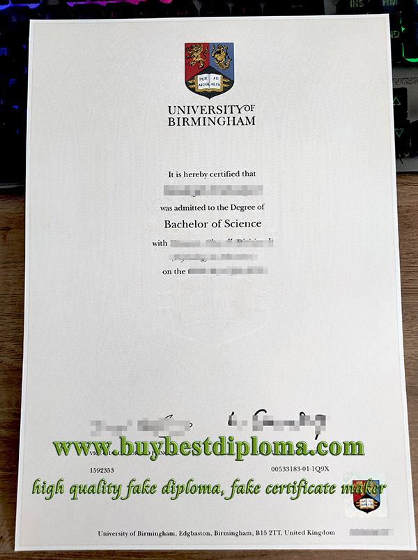 University of Birmingham degree, University of Birmingham diploma, fake BSC degree,