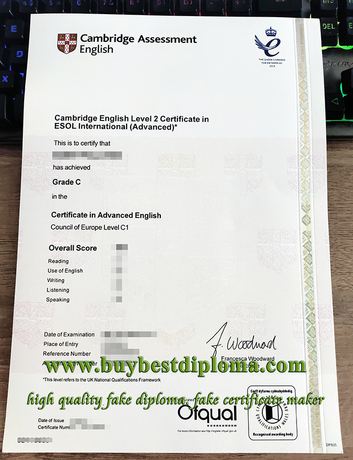 fake CAE certificate, fake C1 Advanced certificate, fake ESOL certificate,