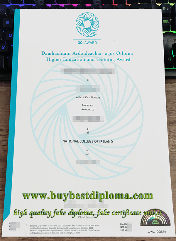 QQI Award diploma, National College of Ireland diploma, fake Ireland diploma,