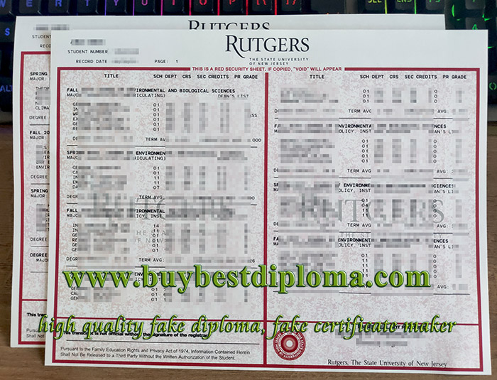 Rutgers University transcript, Rutgers University diploma, fake transcript,