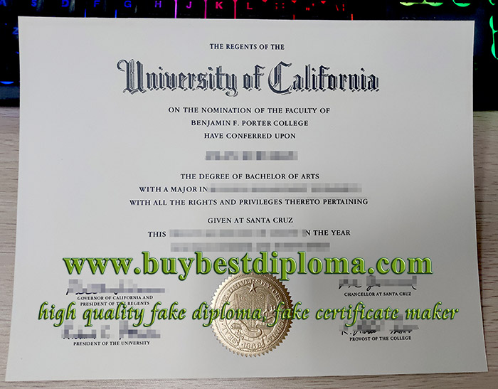 UC Santa Cruz diploma, University of California Santa Cruz diploma, fake UCSC diploma,