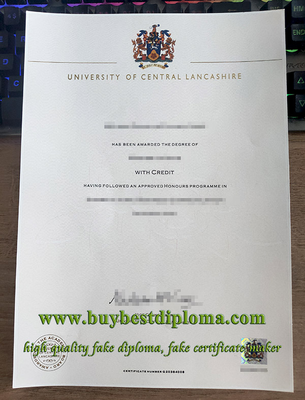fake UCLan diploma, fake University of Central Lancashire degree, replica UCLan certificate,